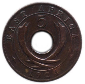 5 CENTS 1924 AFRIQUE DE L'EST / EAST AFRICA - George V - Picture 1 of 2