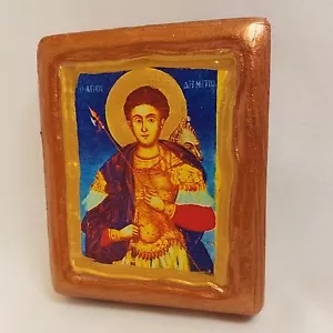 Demetrius Heiliger Demeter Demetrios Byzantinisch Griechisch Ostorthodox Ikone Unikone - Bild 1 von 10