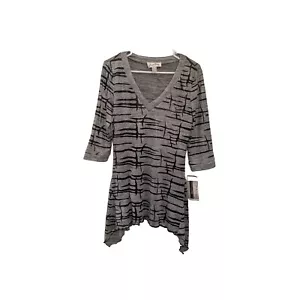 Joseph Ribkoff NEW Women's Blouse Silver Black Pattern 1/2 Sleeve Size 10 5G - Picture 1 of 7