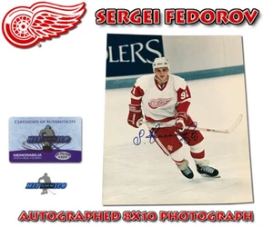 Sergei Fedorov Signed Detroit Red Wings NHL HOFer 8X10 PHOTO w/COA - Picture 1 of 1