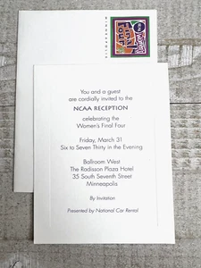 1995 Connecticut Huskies Womens Final Four Invitation Uconn Lobo Taurasi - Picture 1 of 3