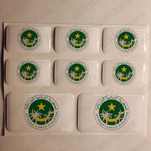 Sticker Mauritania Resin Domed Stickers Mauritania Coat of Arms 3D Vinyl Moto - Picture 1 of 1