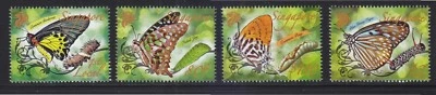 SINGAPUR 2010 INSECTOS MARIPOSAS COMP. JUEGO DE 4 SELLOS EN PERFECTO ESTADO SIN USAR Foto 1 de 3