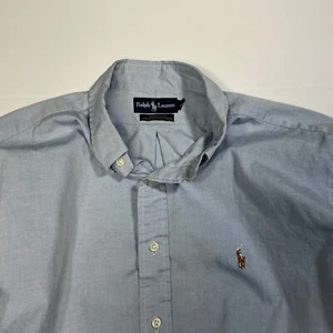 Ralph Lauren Oxford Shirt Button Down Light Blue Pony Logo Mens Size 17-32 - Picture 1 of 8