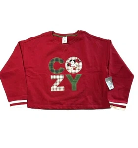 NWT Mickey Minnie Mouse Pull Over Fleece Cozy Christmas Sweater Size Xl - Picture 1 of 6