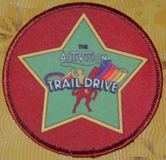 👀🕹 ~ Atari Video Game Vintage 80's Activision Patch -- Stampede Trail Drive ~