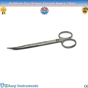 Goldman Fox Scissor Curved Surgical Veterinary Microsurgery Dissecting Scissors - Bild 1 von 6