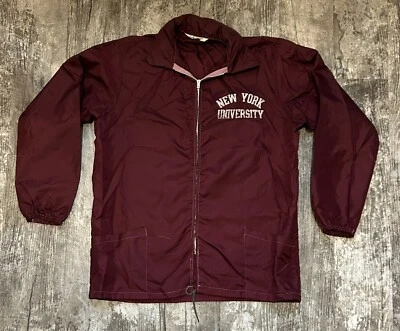 VTG 1970s NYU New York University Windbreaker Jacket - M -JEM - Rockville Center - Image 1 of 4