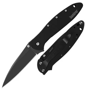 Kershaw Leek Assisted Folding Knife 3" 14C28N Steel Blade Black Stainless Handle - Picture 1 of 4