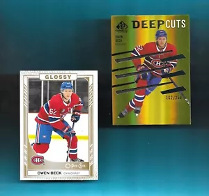 BOTH! OWEN BECK-MONTREAL 23-24 SP GAME USED DEEP CUTS ROOKIE RC /250/GOLD GLOSSY - Picture 1 of 2