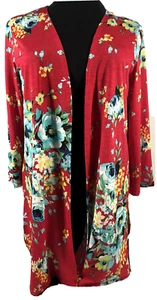 Chic Soul Kimono Floral Woman’s XL Silky Bathrobe Coverup Pool Sauna Vacation - Picture 1 of 6