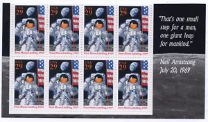 Scott #2841 29¢ FIRST MOON LANDING Bottom Block of 8 Stamps - MNH - Picture 1 of 1