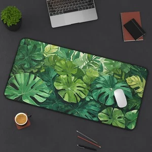 Botanical Leaves Desk Mat, Large Anti-Slip Mouse Pad Computer Gaming Desk Mat - Picture 1 of 13