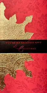 Tarjeta romántica de NAVIDAD PARA MARIDO o NOVIO, copo de nieve dorado por Hallmark +✉ - Imagen 1 de 5