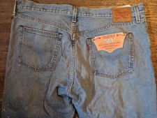 Levi's 501 S Selvedge Jeans White Oak Cone Denim Distress Button Fly 35x32 Read