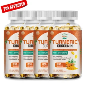 Highest Potency Turmeric Curcumin 95% 1950mg with Bioperine Black Pepper Extract - Picture 1 of 15