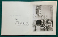 Antique Signed Royal Christmas Card Queen Elizabeth the Queen Mother
