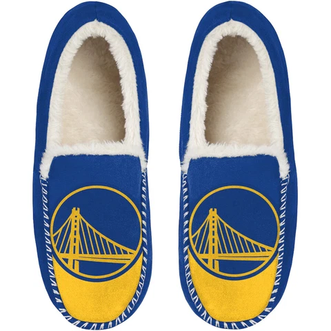 NBA Golden State Warriors Men's Colorblock Moccasin Slippers Cover