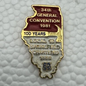 UBC Lapel Pin Local 16 Springfield Chartered 1888 General Convention 1981 34th Y - Picture 1 of 6