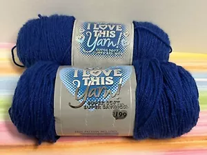Two full skeins I Love This Yarn! Royal blue 100% acrylic - Picture 1 of 4