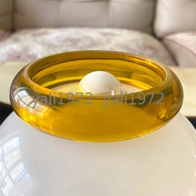 Brazalete ancho tallado a mano ámbar azul oro natural grande certificado 66 mm Foto 1 de 4