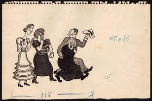 Dessin original de presse du 20eme LA VEUVE ET L OPPORTUNISTE - Picture 1 of 1