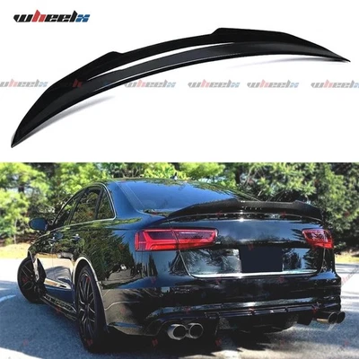 PSM Highkick Duckbill Trunk Spoiler Gloss Black For 2012-2018 Audi A6 S6 C7 C7.5 - Image 1 of 4