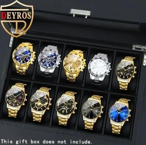 Set Orologio Uomo 10 Pezzi, Business Watch Set, Stile Casual Quarzo MLA-T0005/10 - Foto 1 di 19