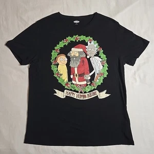 Rick And Morty Happy Human Holiday Old Navy Exclusive Men's T-Shirt Black Medium - Picture 1 of 6
