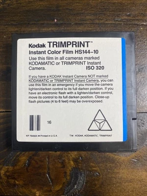 Kodak Trimprint Instant Color Film 10 Pictures Hs144-10 Exp. Film - Image 1 of 4