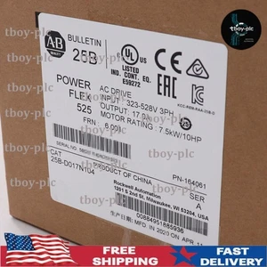 2022 Newest AB 25B-D017N104 PowerFlex 525 7.5kW 10Hp AC Drive Sealed US Free Tax - Picture 1 of 6