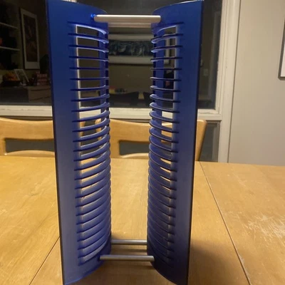 Atlantic Blue CD Storage Rack Holder 25 Capacity Media Organizer Stand Y2K VTG - Image 1 of 4