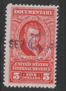 USA $5 DOCUMENTARY (G M BIBB) Stamp   Huge 1c Sale       ua558 - Picture 1 of 1