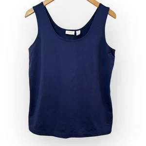 Chicos Sz 1 Seamless Tank Top Nylon Blend Smoothing Layering Navy Blue Women’s M - Picture 1 of 4