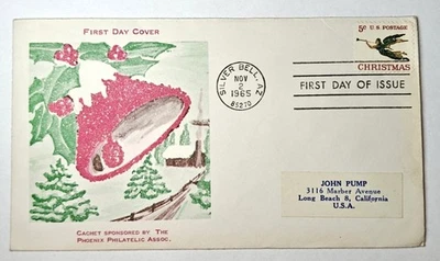 ESF 1965 FDC CHRISTMAS PHOENIX PHILATELIC ASSOCIATION (PPA) CACHET SCOTT #1276 - Image 1 of 2