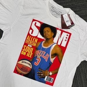 Camiseta Mitchell Ness Allen Iverson Soul on Ice SLAM Magazine Blanca Talla L - Imagen 1 de 8