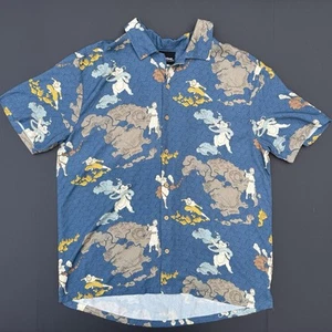 BoxLunch Avatar: The Last Airbender Aang and Katara Woven Button-Up Size XL Blue - Picture 1 of 7