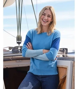 Woolovers Colour Block Sleeve Jumper - Picture 1 of 3