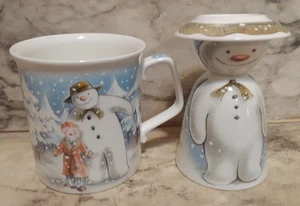 Vintage Royal Doulton DER SCHNEEMANN 1985 Doppelei & 1995 Kaffeetasse Raymond Briggs - Bild 1 von 7