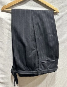 Maßgeschneiderte maßgeschneiderte schwarze Nadelstreifen Anzughose Größe 42” x 29,5” - Bild 1 von 15