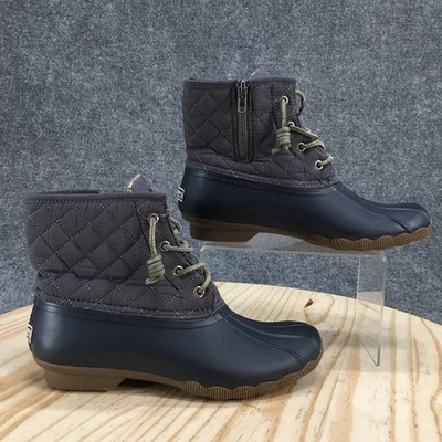 Botas Sperry Mujer 8 Acolchadas Agua Salada Bota Pato al Tobillo STS93027 Azul Goma Foto 1 de 4