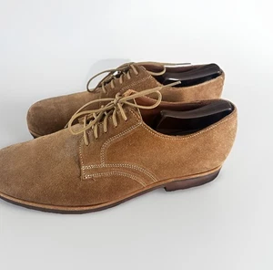 Orvis Mens Tan Buck Suede Size 10.5 Oxford Leather Lace Up Casual Dress Shoes - Picture 1 of 9