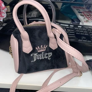 Juicy Couture black & Pink Velvet Mini Handbag - Picture 1 of 12