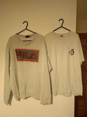 Vintage Fila Pullover and T-shirt Very Good Condition Size XL Men's Grey - Image 1 of 4