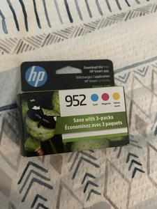 Genuine HP 952 Tri-Color Cyan Magenta Yellow Ink N9K27AN OEM Dec/2026 - Zdjęcie 1 z 2