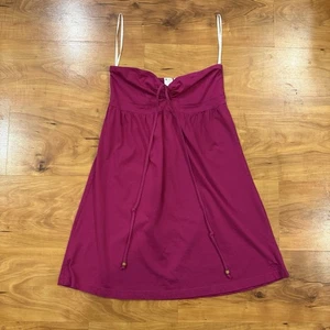 Abito Y2K Vintage Roxy Donna L Rosa Magenta Regolabile Cinghie Cinghie Occhielli - Foto 1 di 5