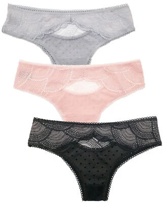Sexy Panties for Women Lace Front Keyhole Underwear Small - 3X Plus Size 3 Pack - Image 1 of 4