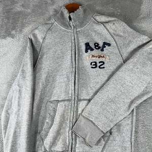 Vintage Abercrombie & Fitch Reißverschluss Pullover Herren Large grau Muskeln abgenutzt Y2K - Bild 1 von 11