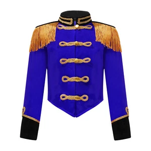 Girls Circus Ringmaster Jacket Stand Collar Fringed Epaulet Drummer Performance - Picture 1 of 32