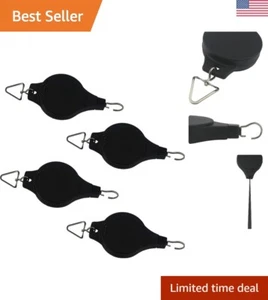 Plant Pulley Retractable Hanger for Hanging Flower Baskets - Black - Pack of 4 - Picture 1 of 8